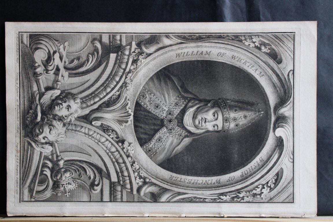 Jacobus Houbraken - Rare engraving of William Wickham, Bishop of Winchester  1747