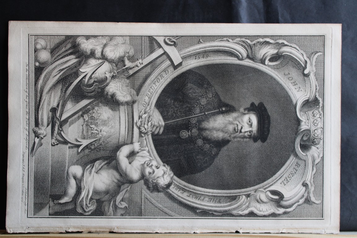 Jacobus Houbraken - Rare engraving of John Russell, Earl of Bedford 1747