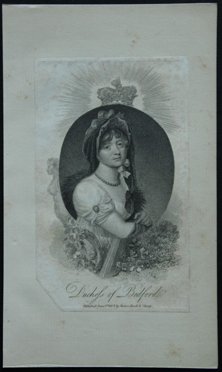 R Sands - Engraving of Duchess of Bedford