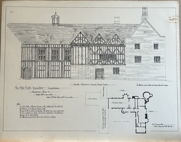 Architectural Drawing - Old Hall, Gainsboro, Lincs 1872