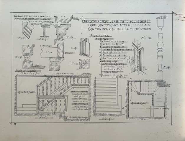 Architectural Drawing - Canonbury Towers, London 1869