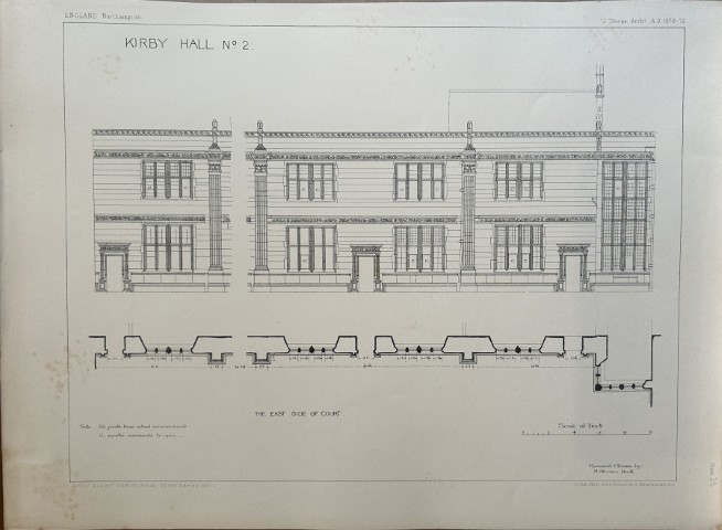 Architectural Drawing - Kirby Hall, Northamptonshire 1870