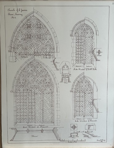Architectural Drawing - St James Church, Shere, Surrey 1870