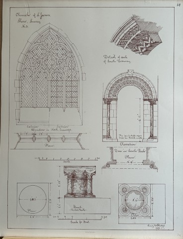 Architectural Drawing - St James Church, Shere, Surrey 1870