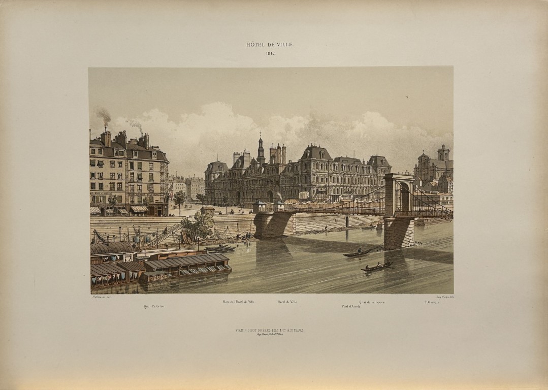 Fedor Hoffbauer - Hotel de Ville, Paris in 1842