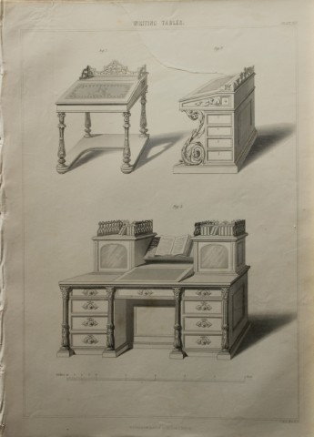 P Thomson -  Writing Tables engraved by JH Le Keux 1853