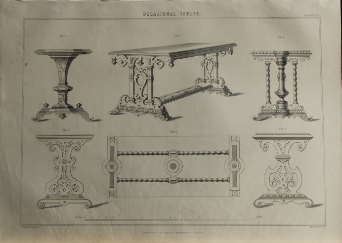 P Thomson - Occasional Tables engraved by JH Le Keux 1853