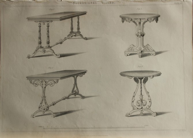 P Thomson - Occasional Tables engraved by JH Le Keux 1853