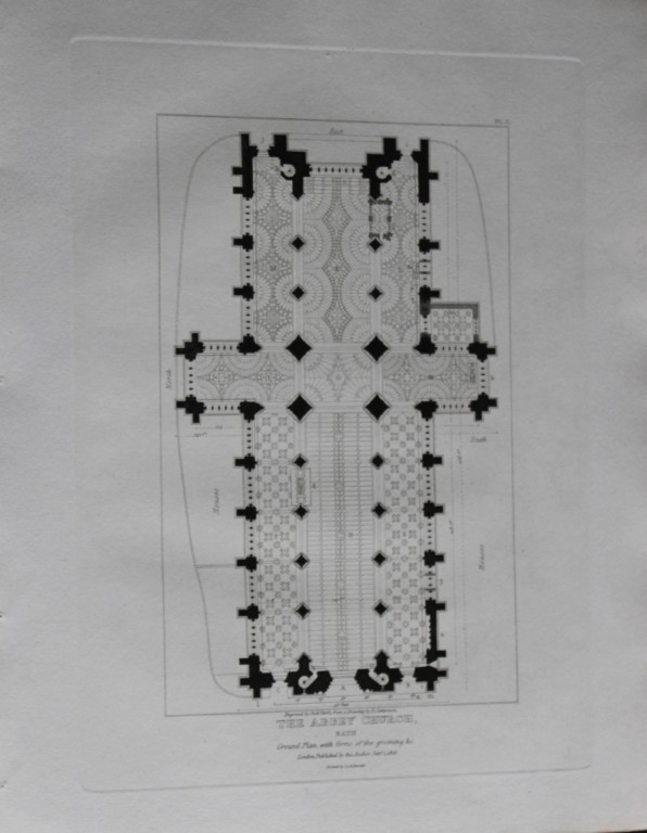 R Cattermole - Plan of Bath Abbey Church engraved by R Roffe 1816