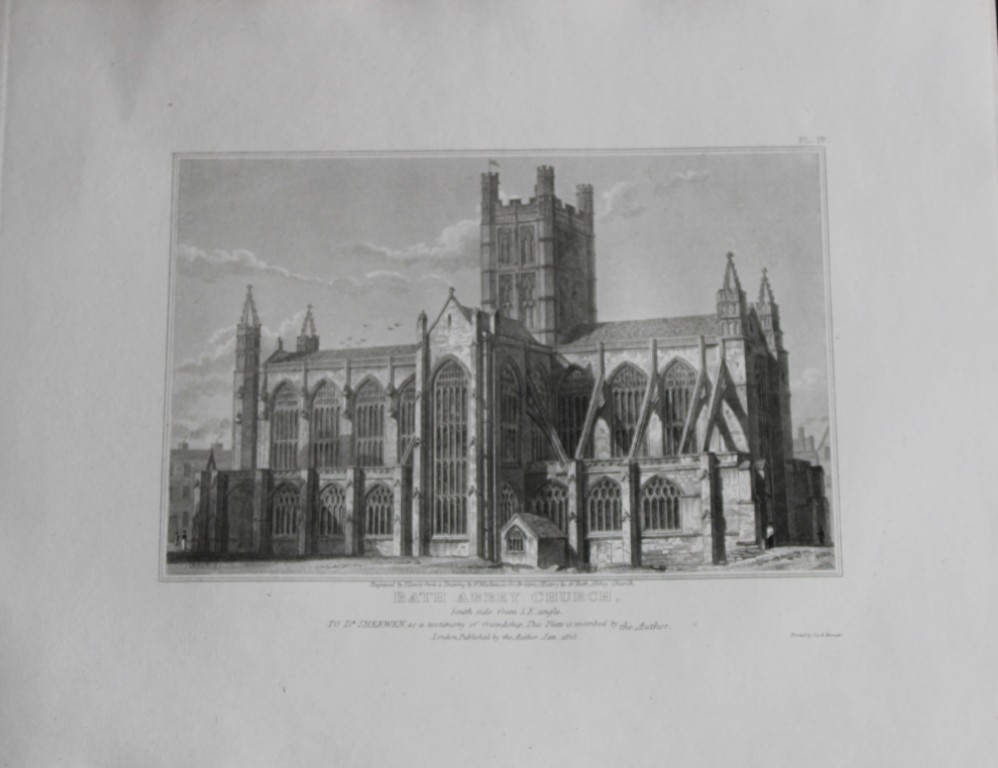 F Mackenzie - The Abbey Church, Bath engraved by J Lewis 1825