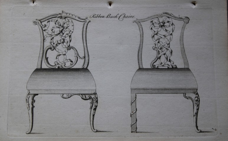 Manwaring - Engraving of Ribbon Back Chairs 1765