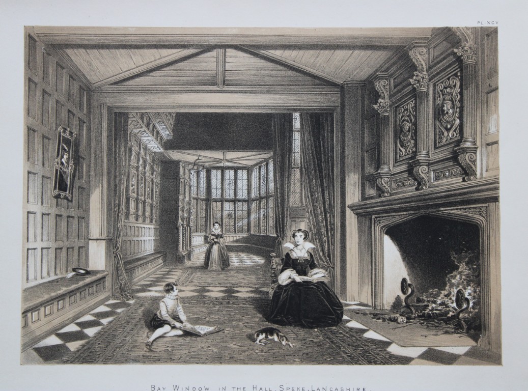 Nash J - Lithograph of Speke Hall, Lancashire 1869