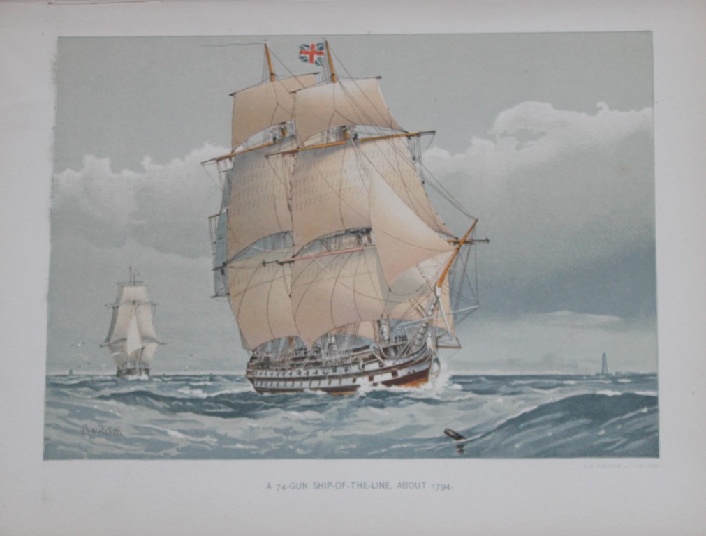 WF Mitchell -  A 74-Gun Frigate 1890