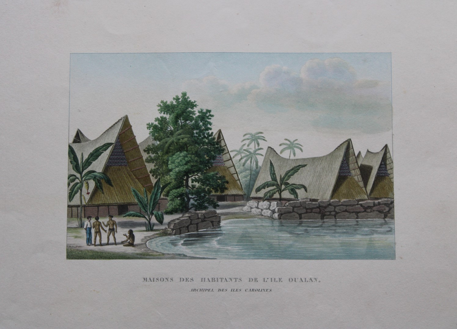 Duperrey - Houses on Oualan Island 1826