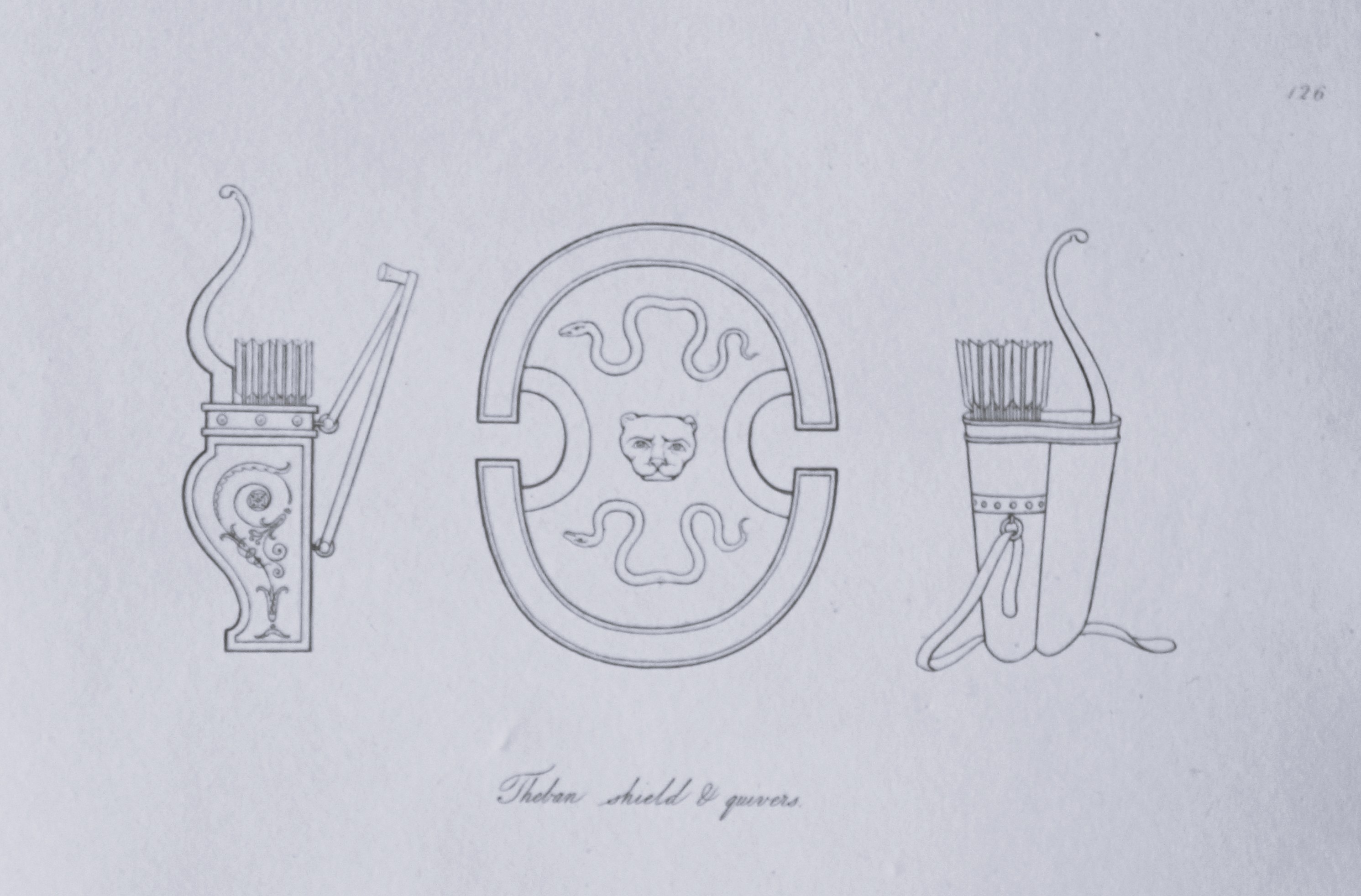 Thomas Hope - Theban shield and quivers 1812