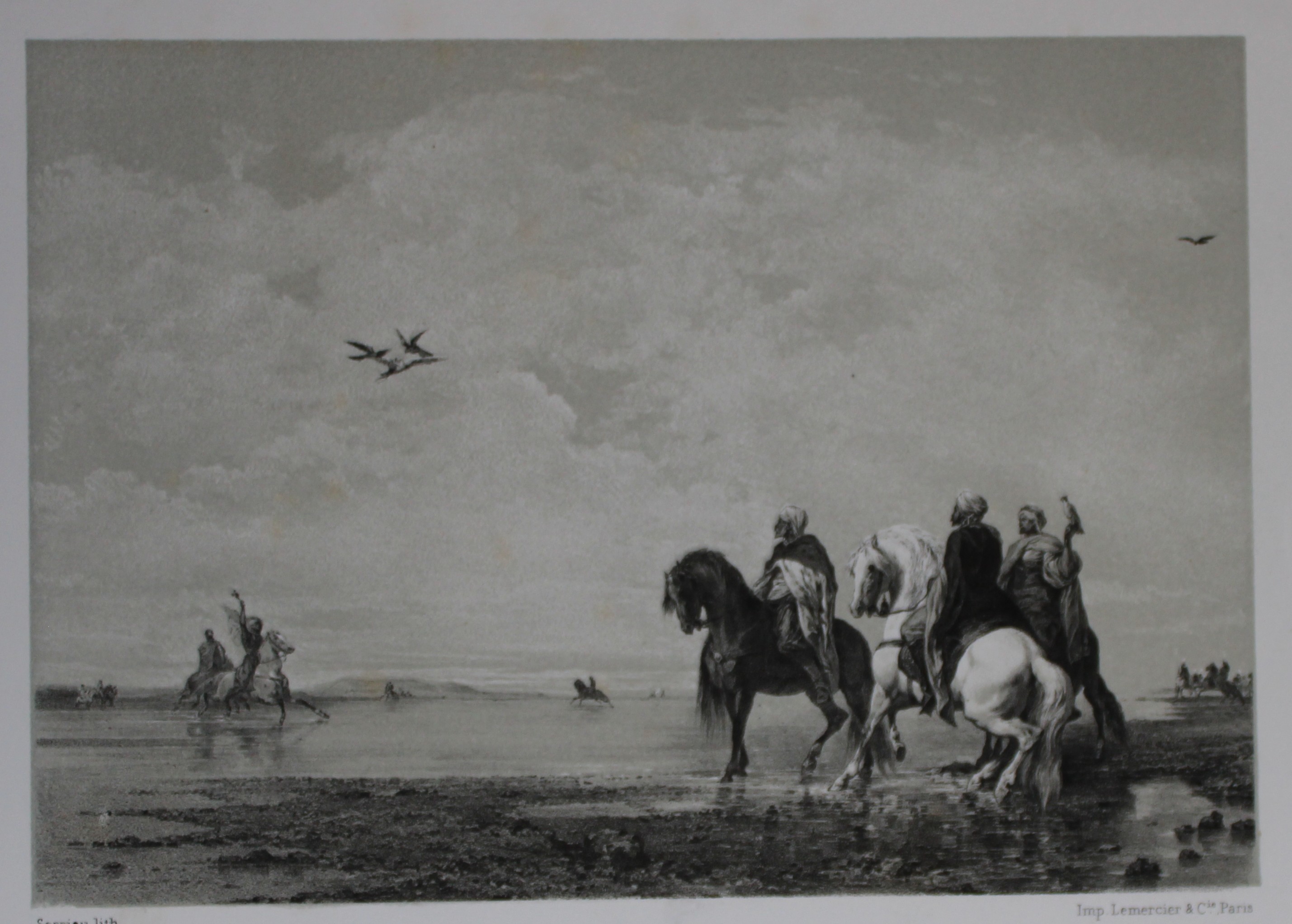 F Sorrieu - Heron hunt in Algeria 1865