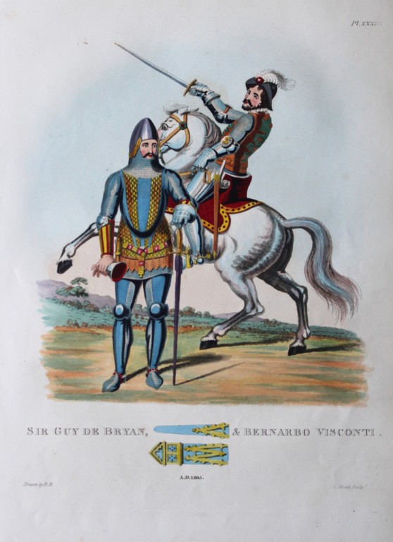 Sir Guy de Bryan & Bernarbo Visconti by S Meyrick 1842