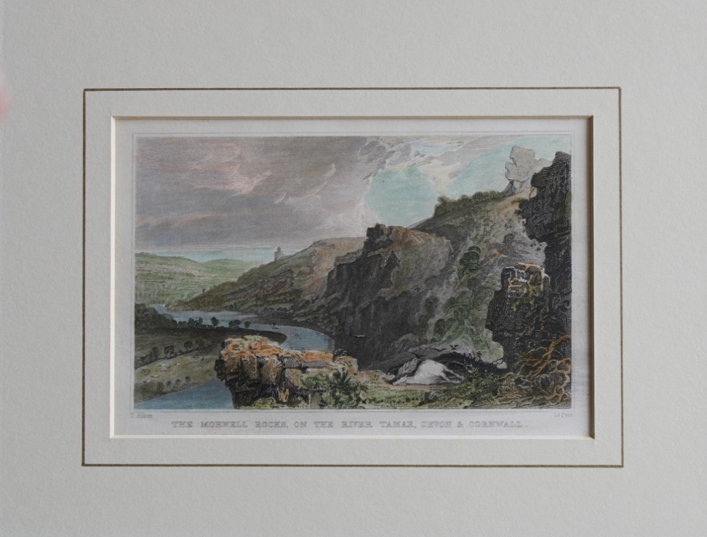 Thomas Allom -  Morwell Rocks on the Tamar engraved by Le Petit 1829