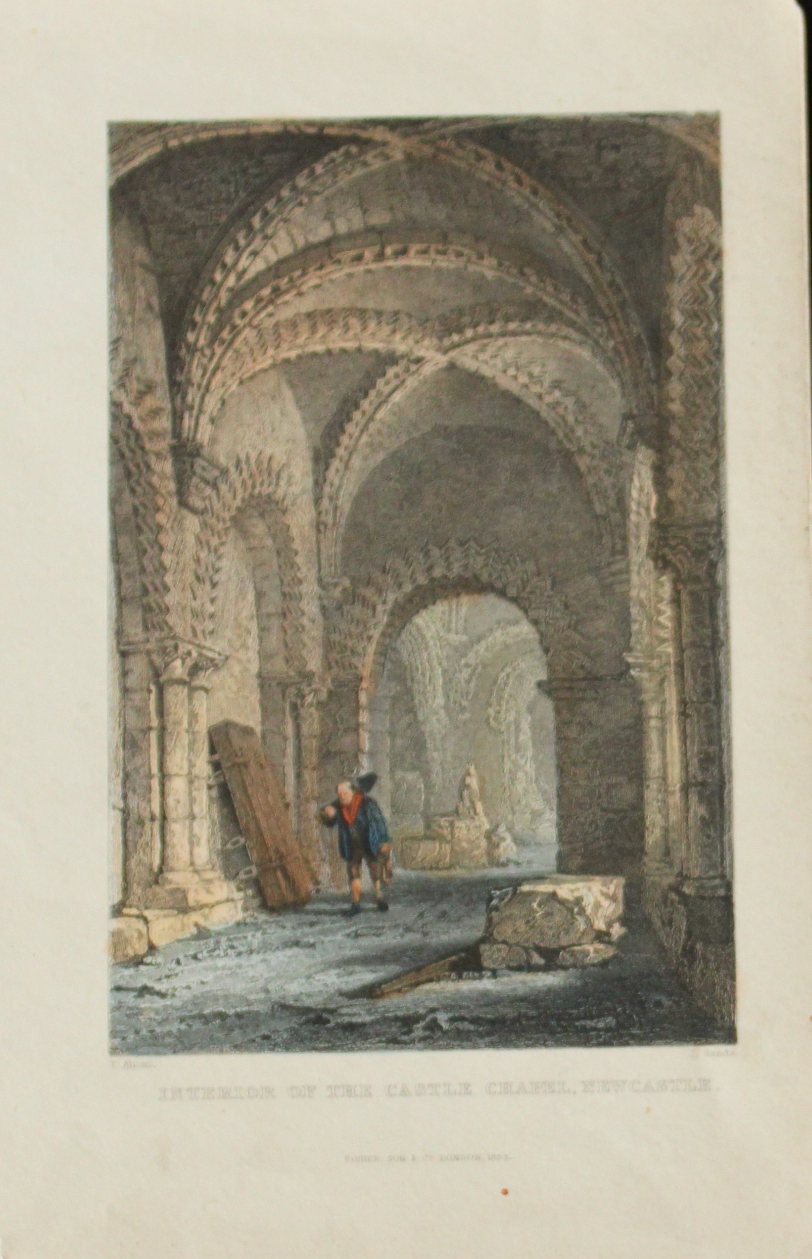 Thomas Allom -  Castle Chapel, Newcastle engraved by J Sands 1834