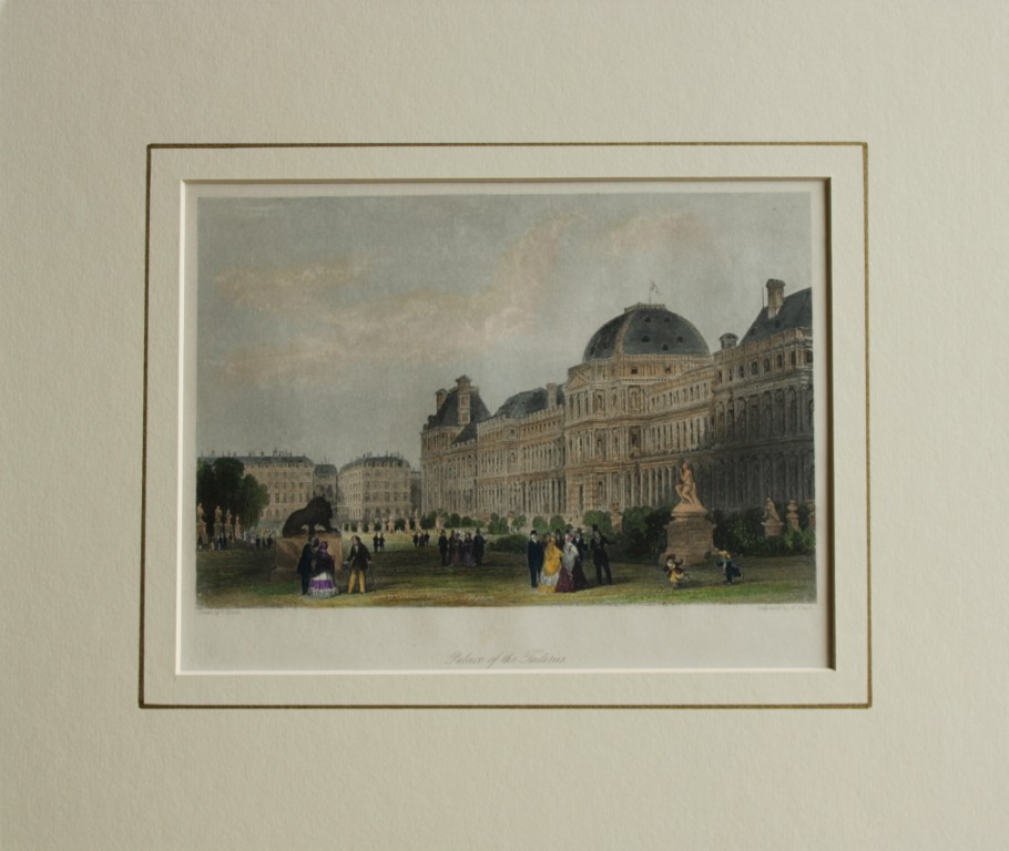Thomas Allom -  Palace of Tuileries, Paris engraved by W Lloyd 1845
