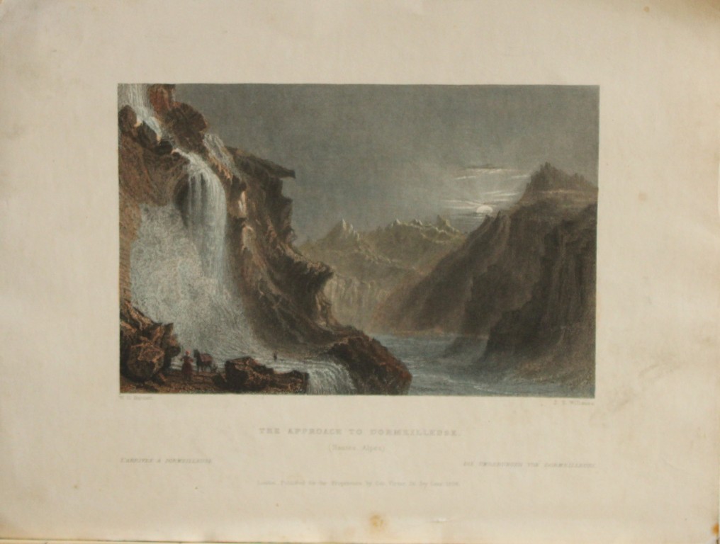 WH Bartlett - Approach to Dormeilleuse in the Alps engraved by JT Willmore 1838
