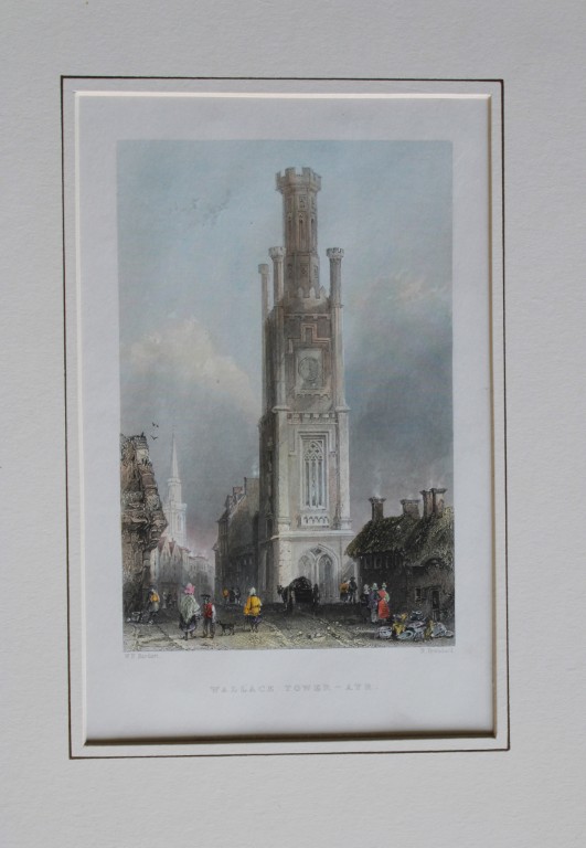 WH Bartlett - Wallace Tower, Ayr engraved by R Brandard 1837