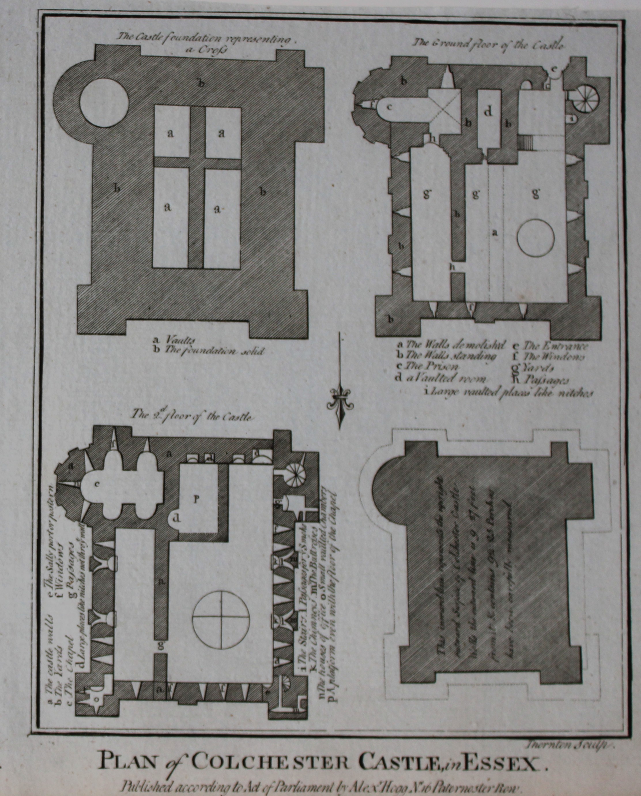 Alex Hogg - Plan of Colchester Castle, Essex 1786