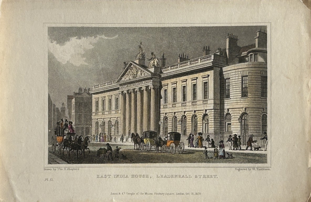 Thomas Shepherd - East India House, Leadenhall St engraved by W Tombleson 1828