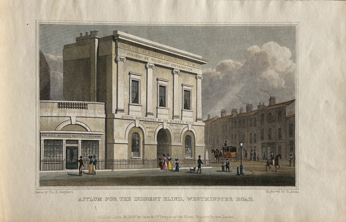 Thomas Shepherd - Asylum in Westminster Road engraved by R Acon 1828