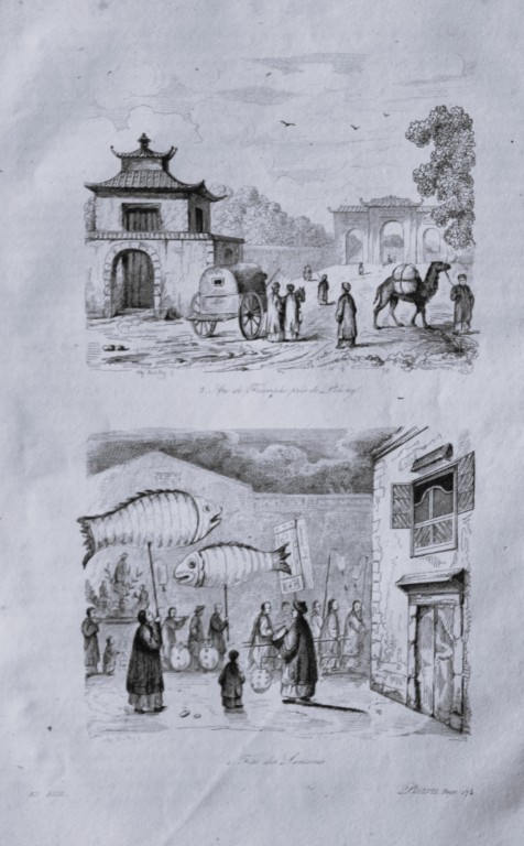 Julien Boilly - Engraving of People and  Views in Asia 1839