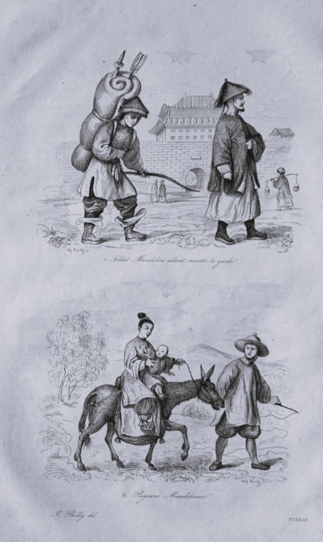 Julien Boilly - Engraving of People and  Views in Asia 1839
