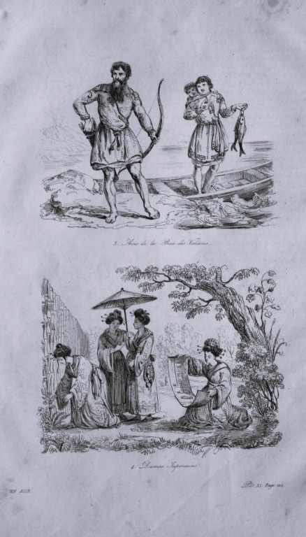 Julien Boilly - Engraving of People and  Views in Asia 1839
