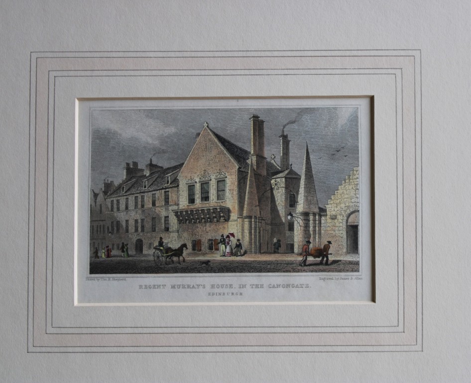 T Shepherd - Regent Murray's House, Edinburgh engraved by JB Allan 1829