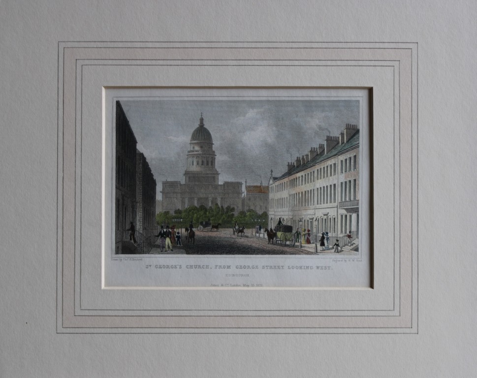 T Shepherd - St George's Church, Edinburgh engraved by W Bond 1829