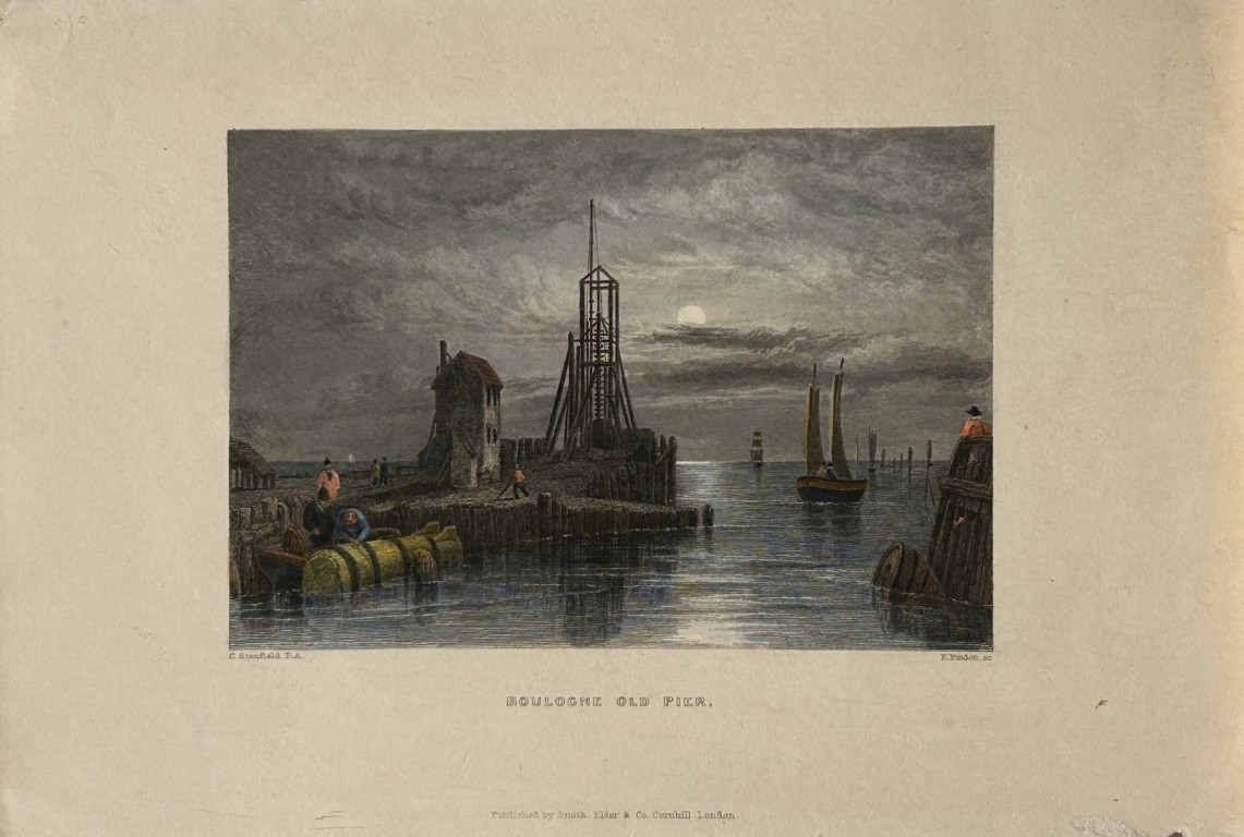 C Stanfield - Boulogne Old Pier engraved by F Finden 1847