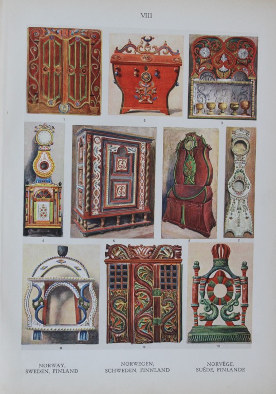 Helmuth Bossert - 4 Nordic Folk Art plates 1924