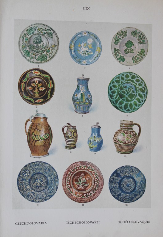 Helmuth Bossert - 4 Polish and Czech Folk Art plates 1924
