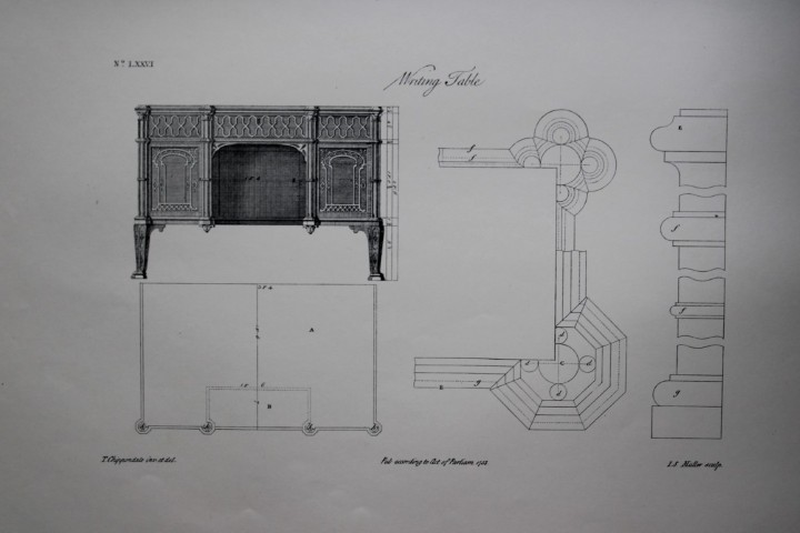 Thomas Chippendale - Original engraving of  1762