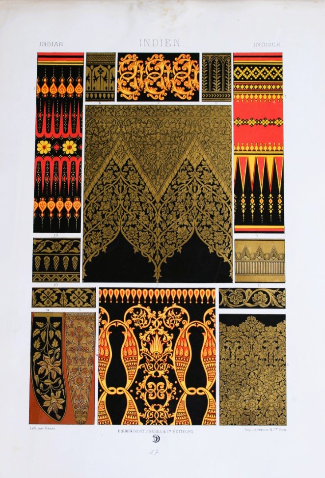 A Racinet - Lithograph of Indian designs 1873