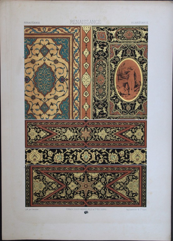 A Racinet - Lithograph of Indian designs 1873