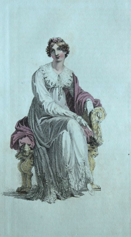 R Ackermann - Hand coloured engraving of an Opera Dress 1816