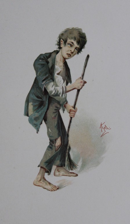 Clayton Clarke (Kyd) - Print of Jo, Dickens character 1892