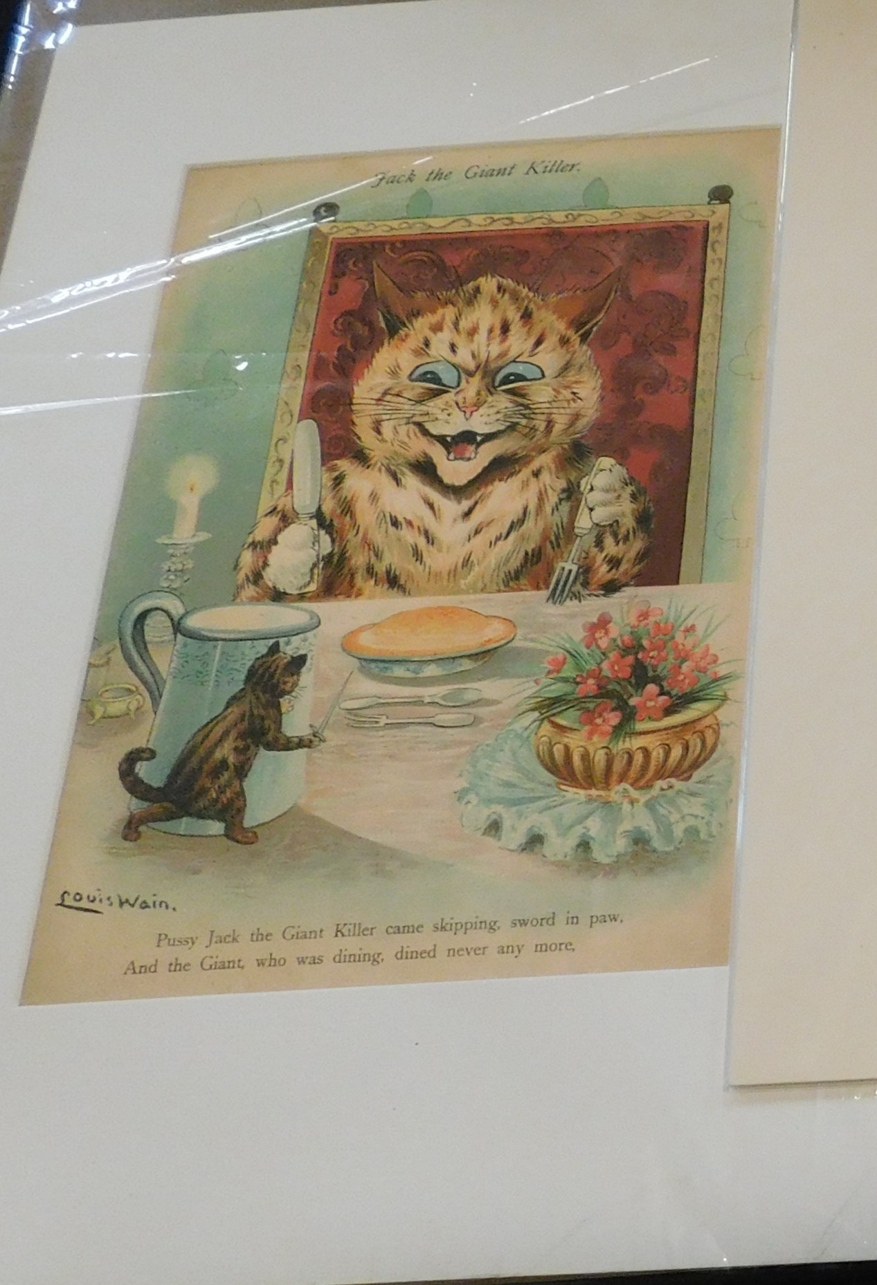 Louis Wain - Rare plate of Jack the Giant Killer 1905