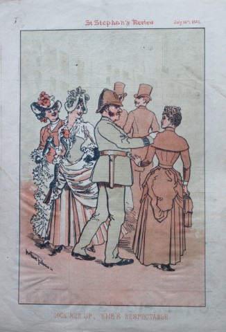 Tom Merry political cartoon - Lock her up 1887