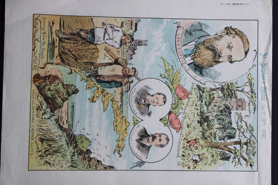 Tom Merry political cartoon - Norfolk Sea Resorts 1887