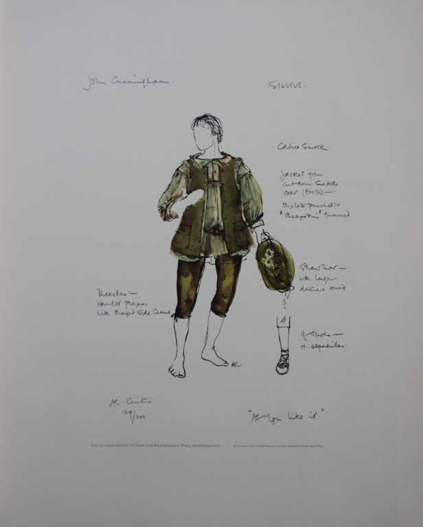 Ann Curtis - Costume for Silvius,  As You Like It at RSC c1970