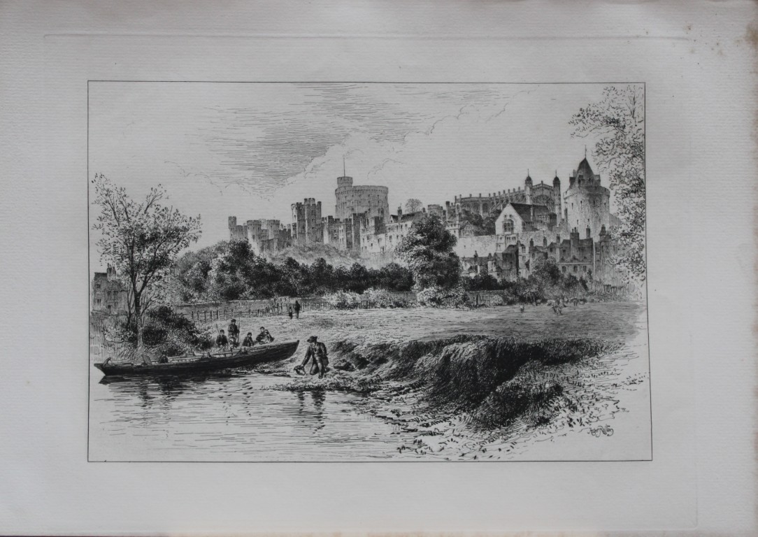 Windsor Castle from the Berkshire Bank by  Herbert Railton 1885