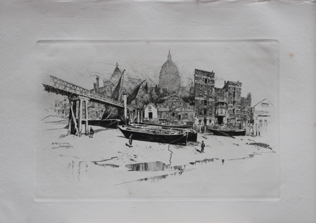 St. Paul's Wharf, London by Joseph Pennell 1884