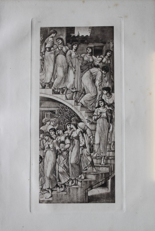 The Golden Stairs by Sir Edward Burne-Jones engraved by Dujardin 1885