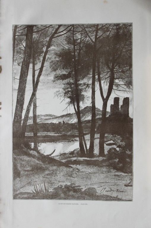 A Study from Nature by  Claude Lorrain etched by Puyplat 1885
